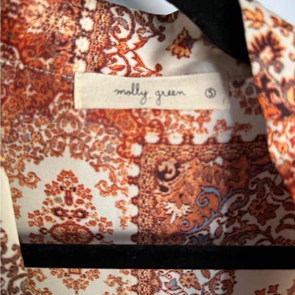 Molly Green silk like kimono size small in orange - Picture 4 of 6